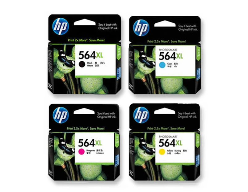 4-Pack Genuine HP 564XL Ink Cartridges Value Pack - 550/750 Yield