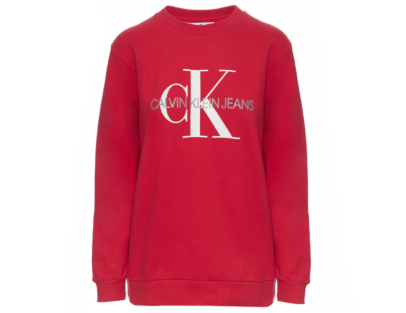 Calvin Klein Women's Monogram Logo Sweatshirt - Racing Red
