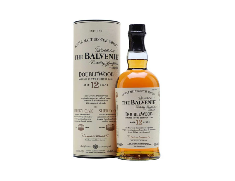 The Balvenie 12 Year Old DoubleWood Scotch Whisky 700mL @ 40% abv