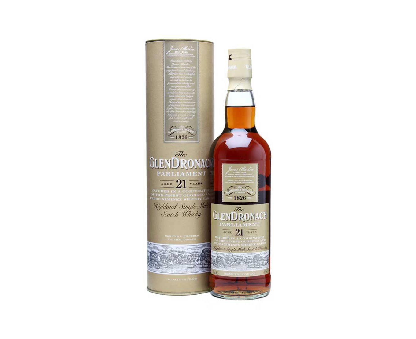 The GlenDronach Parliament 21 Year Old Single Malt Scotch Whisky 700mL @ 48% abv