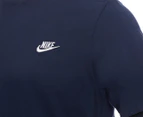 Nike Men's Club Tee / T-Shirt / Tshirt - Midnight Navy/White