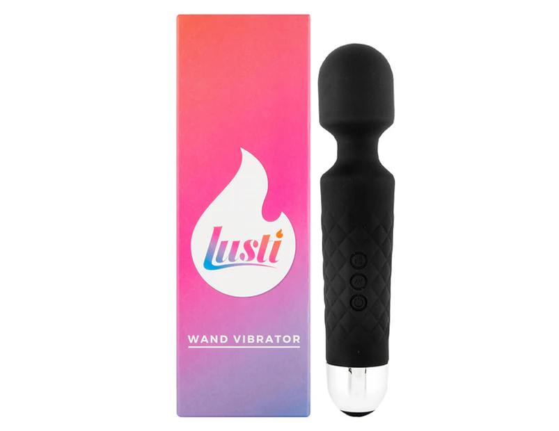 Lusti Rechargeable Wand Vibrator - Black