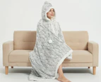 Ramesses 180x130cm Sherpa Hood Blanket - Grey