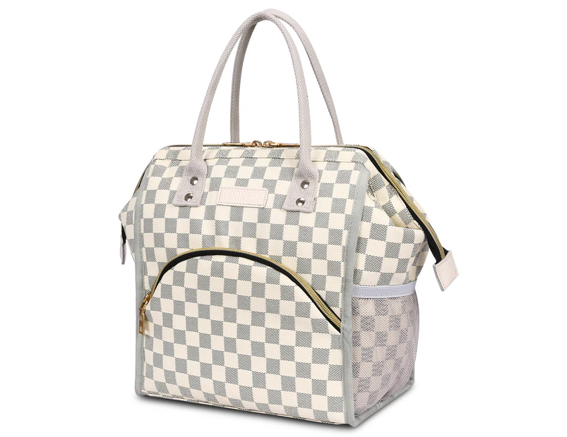 WODKEIS Lunch Bag Insulated Lunch Box Cooler Bag-White