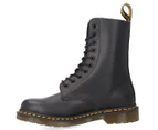 Dr. Martens Unisex 1490Z 10 Lace Up Genuine Smooth Leather Boots - Black Smooth