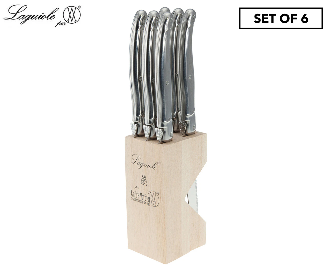 Andre Verdier  Debutant Set of 6 Serrated Knives Stainless Steel