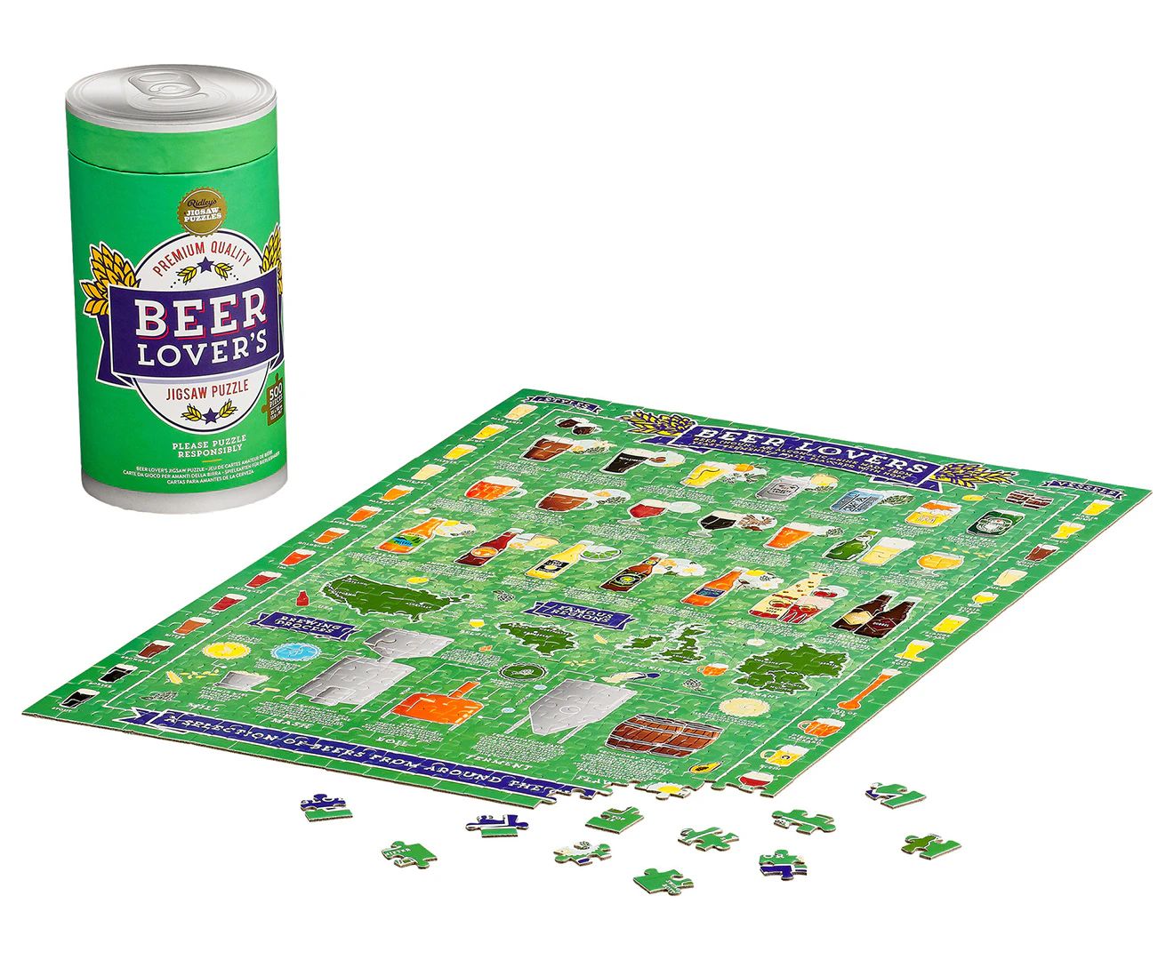 Ridley's Games 500-Piece Beer Lover's Jigsaw Puzzle