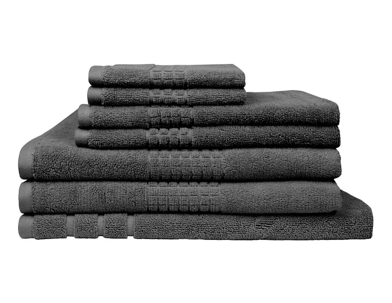 Jenny McLean Montage Towel sets 650GSM 7PC Bath Linen Set - Charcoal