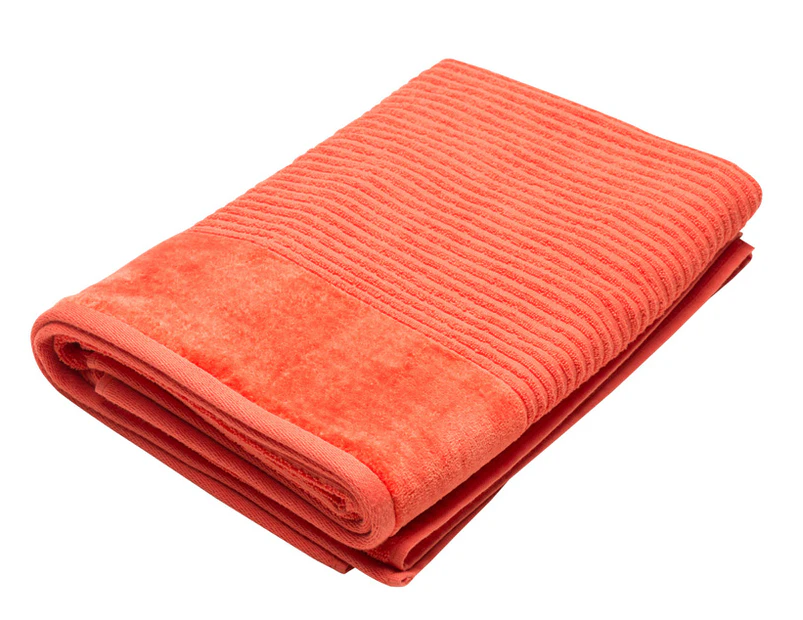 Jenny Mclean Royal Excellency Bath Towel 2 ply sheared Border 600GSM - Orange