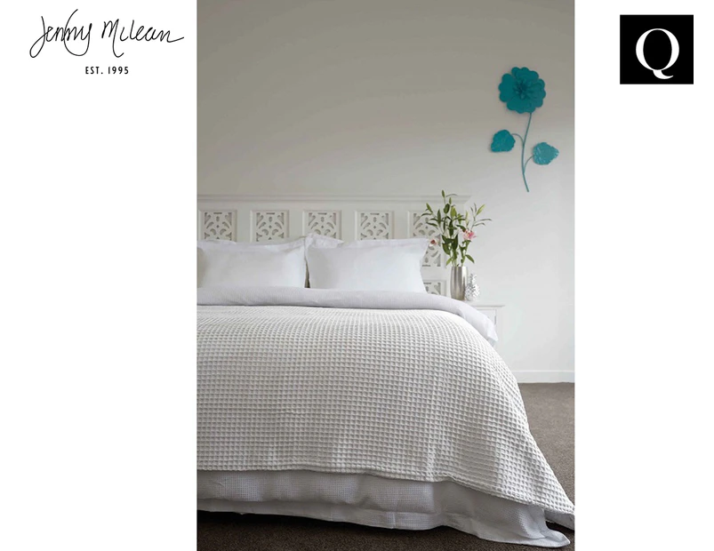Jenny McLean 220x240cm Super Soft Waffle Blanket - White