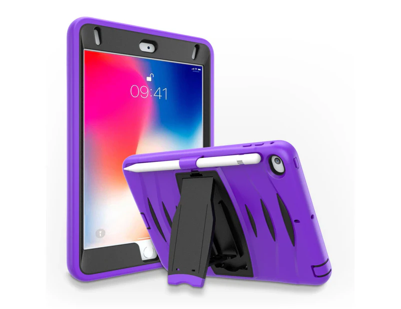WIWU Shock Wave Design Kickstand Case Anti-Fall Protection With Pencil Holder For 7.9inch iPad Mini 4/5-Purple