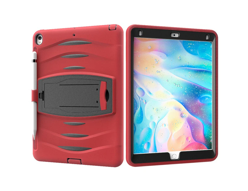 WIWU Shock Wave Kickstand Case Anti-Fall Protection With Pencil Holder For 10.5inch iPad Air3/iPad Pro10.5-Red