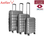 Antler Juno Metallic 3-Piece Hardcase Spinner Luggage/Suitcase Set - Charcoal