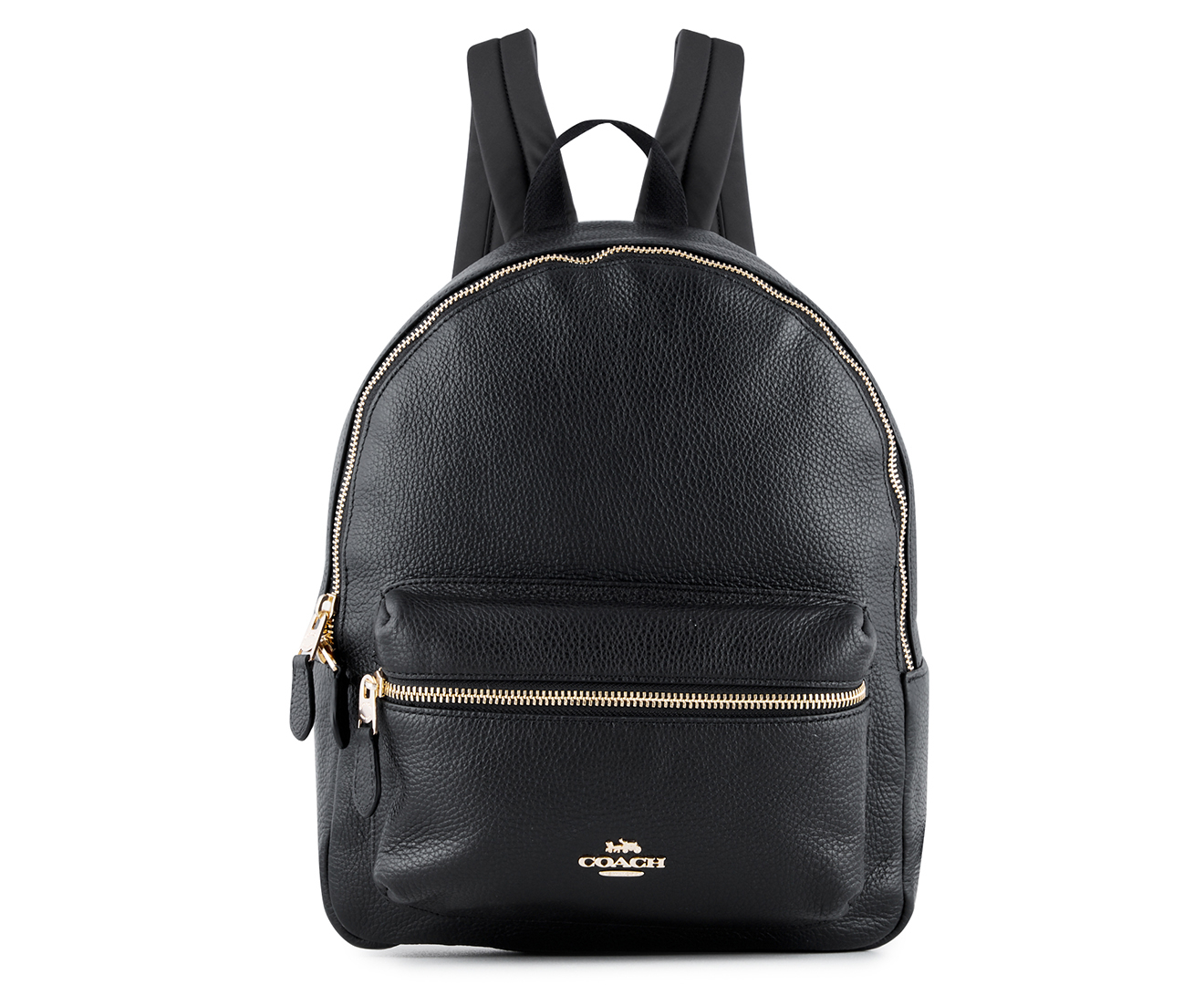 Coach Mini Charlie Pebbled Leather Backpack Black Au 5588