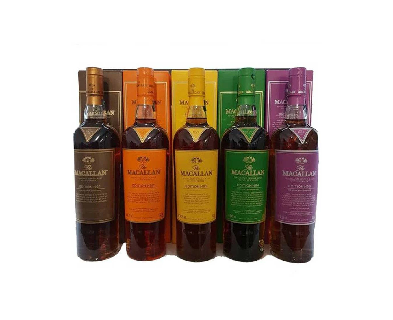 The Macallan edition No. 1,2,3,4,5 Complete SET 700ml ea