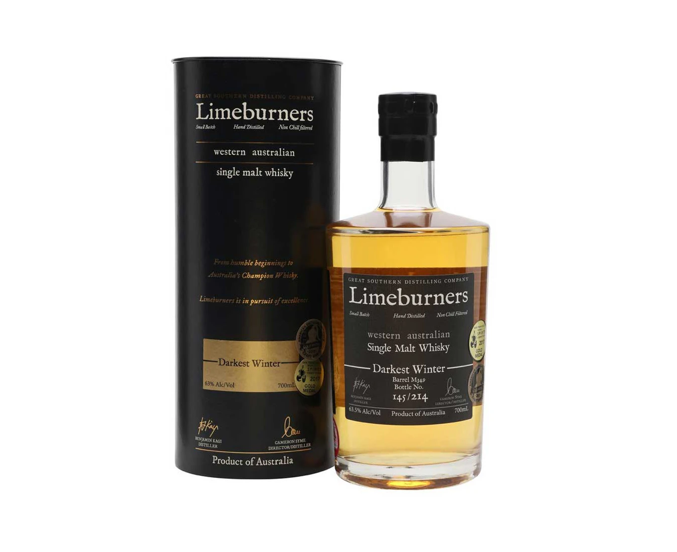 Limeburners Darkest Winter Single Malt Whisky 700mL @ 65.2 % abv