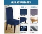 Dining Chair Covers Velvet Plush Stretch Chair Slipcovers for Wedding/Party, 43cm x 45cm x 65cm, Navy - Navy 4