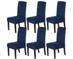 Dining Chair Covers Velvet Plush Stretch Chair Slipcovers for Wedding/Party, 43cm x 45cm x 65cm, Navy - Navy 7