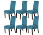 Dining Chair Covers Velvet Plush Stretch Chair Slipcovers for Wedding/Party, 43cm x 45cm x 65cm, Peacock Blue - Peacock Blue 1