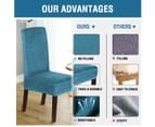 Dining Chair Covers Velvet Plush Stretch Chair Slipcovers for Wedding/Party, 43cm x 45cm x 65cm, Peacock Blue - Peacock Blue 4