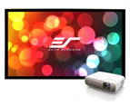 BenQ W2700 4K Home Theatre Projector + Elite Projector Screen - 110" Elite Sable Frame Screen