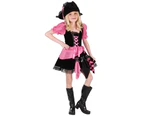 Kids Pink Punk Pirate Girls Costume