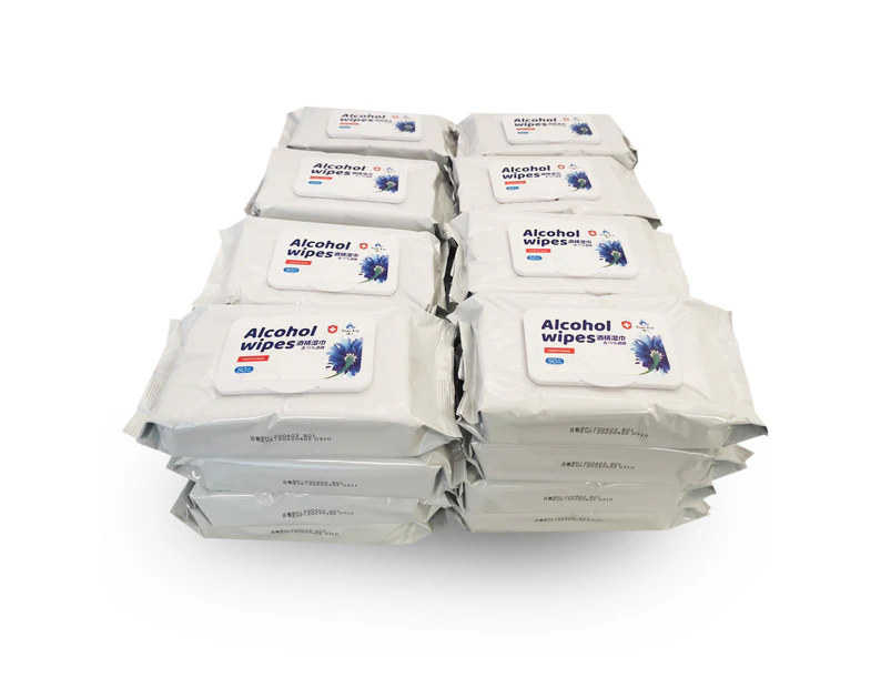 32 Pack of Alcohol Wipe/Tissue 75% Content (50 Tissue in a box) Tissue Size 210x147mm (total 1600 tissues)