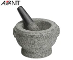 Avanti 17cm Rough Granite Mortar & Pestle - Grey Speckled