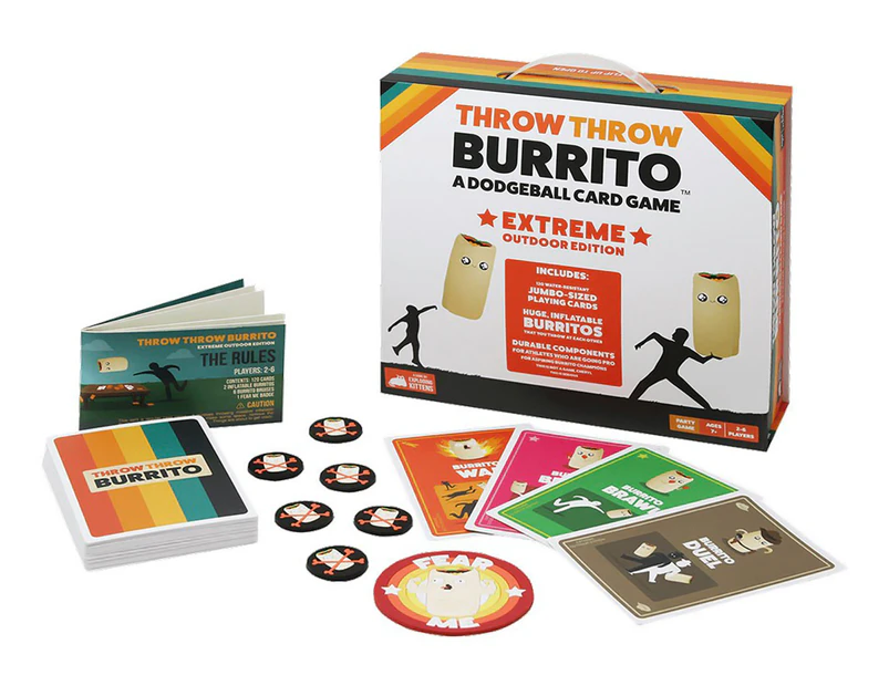 Exploding Kittens Throw Throw Burrito Extreme Outdoor Edition Party Game
