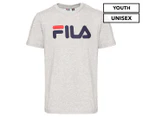 Fila Kids' Unisex Classic Crew Neck Tee / T-Shirt / Tshirt - Silver Marle