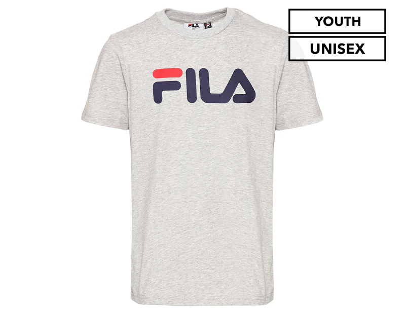 Fila Kids' Unisex Classic Crew Neck Tee / T-Shirt / Tshirt - Silver Marle