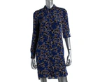 Diane Von Furstenberg Womens Prita Silk Star Print Twinkle Cobalt T-Shirt Dress