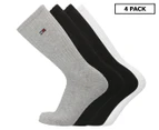 Tommy Hilfiger Men's Cushion Sole Classic Crew Socks 4-Pack - Black/White/Grey
