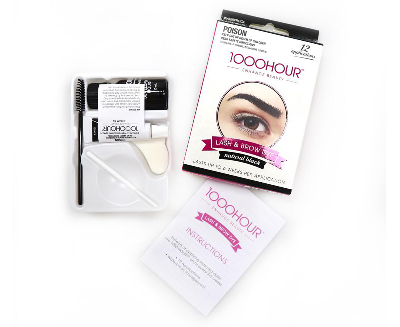 1000 Hour Eyelash And Brow Dye Kit Brown Black Nz