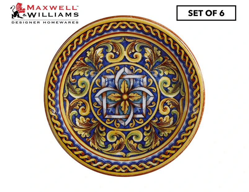 Set Of 6 Maxwell & Williams 26.5cm Ceramica Salerno Ceramic Dinner Plates - Duomo