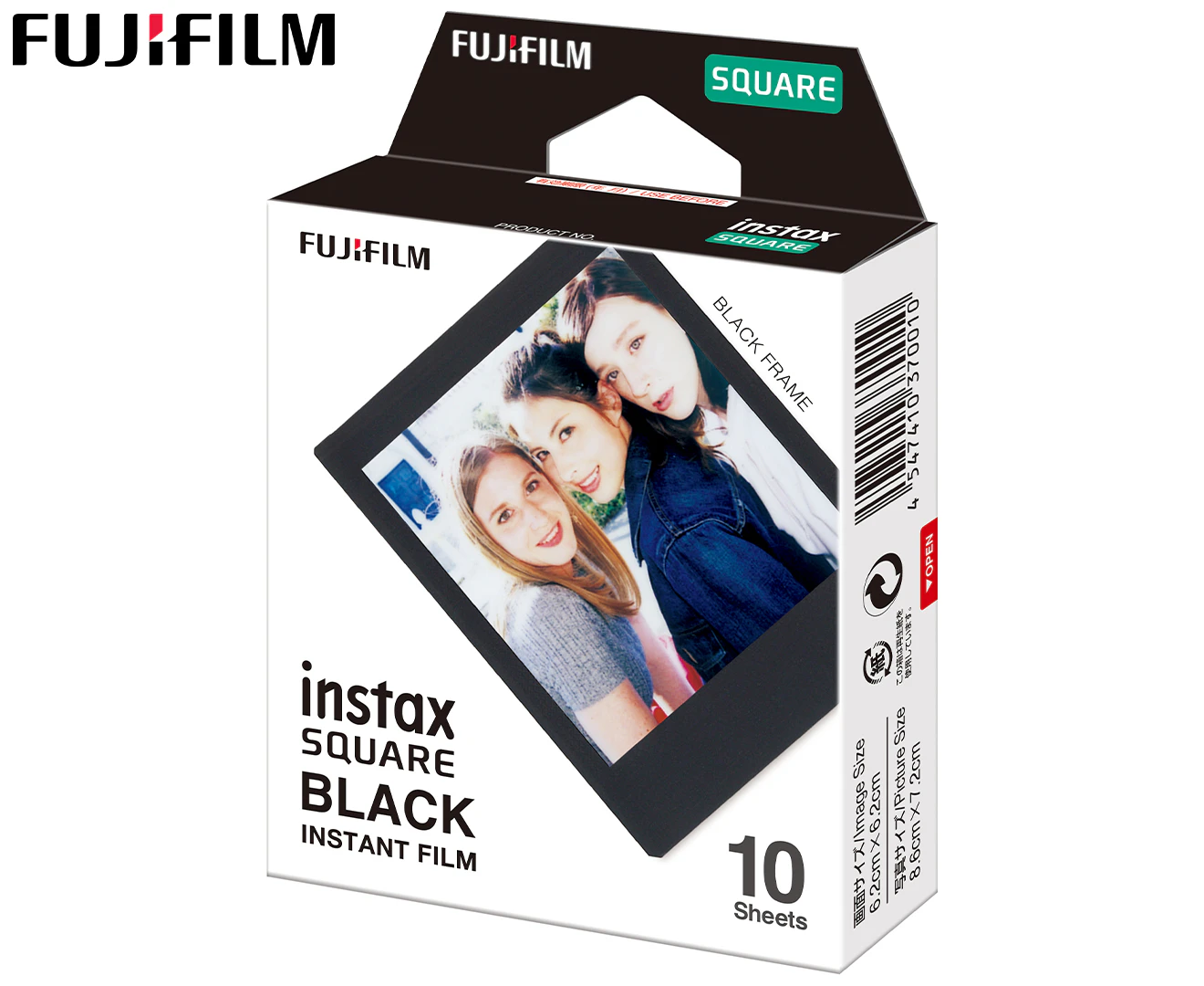 Fujifilm Instax Square Film Black Frame - 10 Sheets