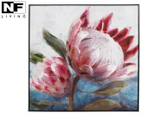 NF Living 83x83cm Australiana Double Protea Painting Wall Art