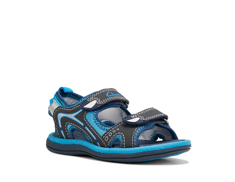 Clarks Boy's Fear II Sandals Shoes - Navy/Blue