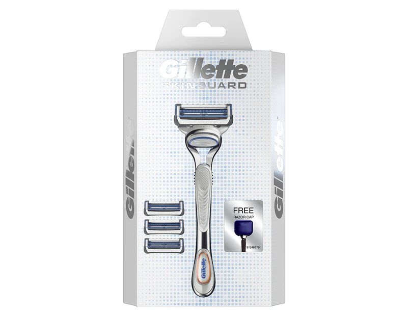 Gillette SkinGuard Razor Handle w/ Cap + 4 Refills Value Pack