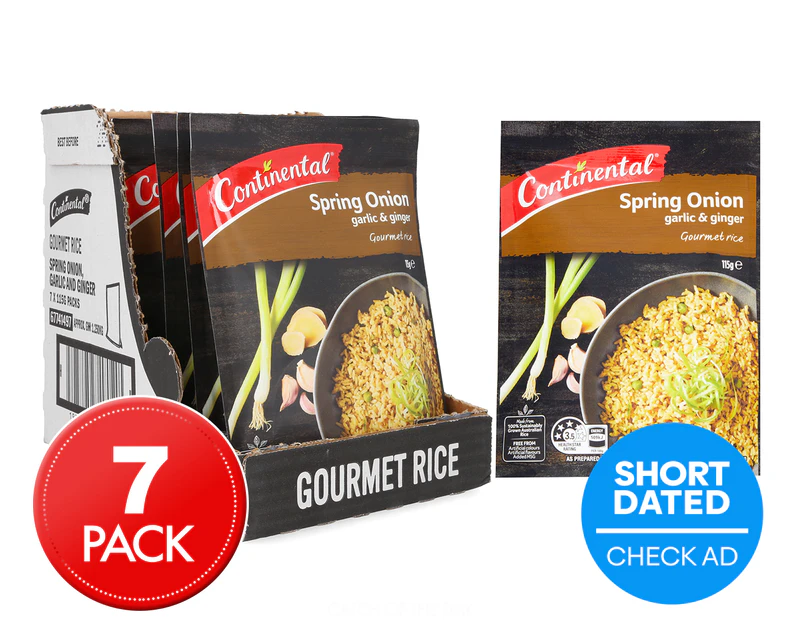 7 x Continental Gourmet Rice Pack Spring Onion, Garlic & Ginger 115g