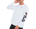 Fila Men's Classic Long Sleeve Tee / T-Shirt / Tshirt - White