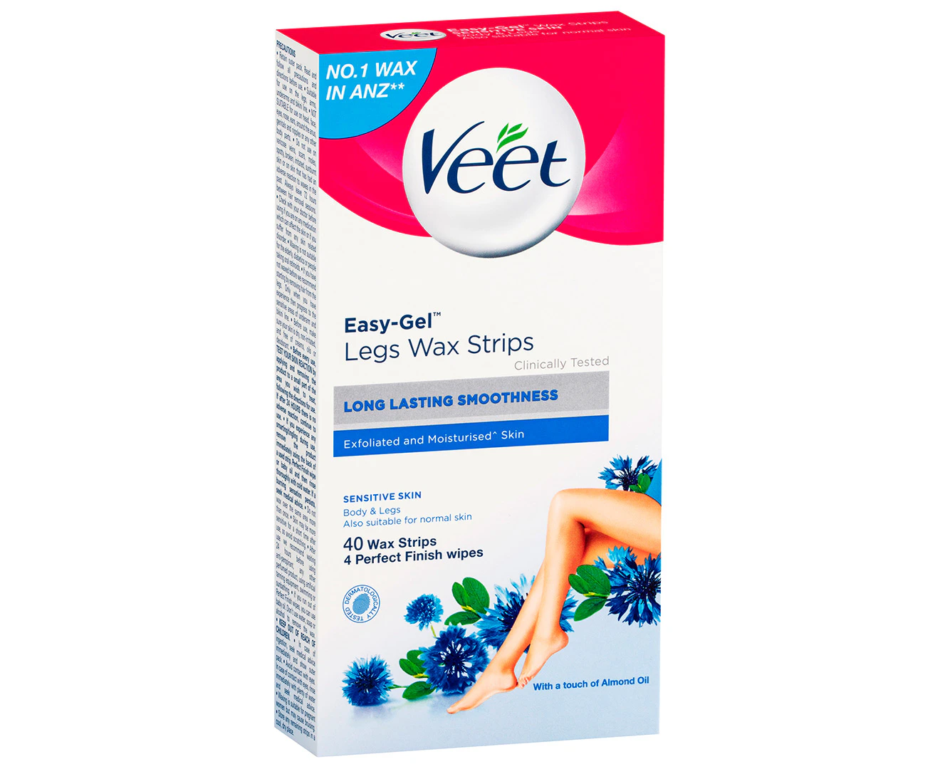 Veet EasyGrip Wax Strips Sensitive Maxi 40pk