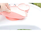 Lunart Double Layered Premium Silicone Crab Bowl Plate With Suction Base - Blush Pink