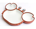 Lunart Double Layered Premium Silicone Crab Bowl Plate With Suction Base  - Cocoa