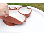 Lunart Double Layered Premium Silicone Crab Bowl Plate With Suction Base  - Cocoa