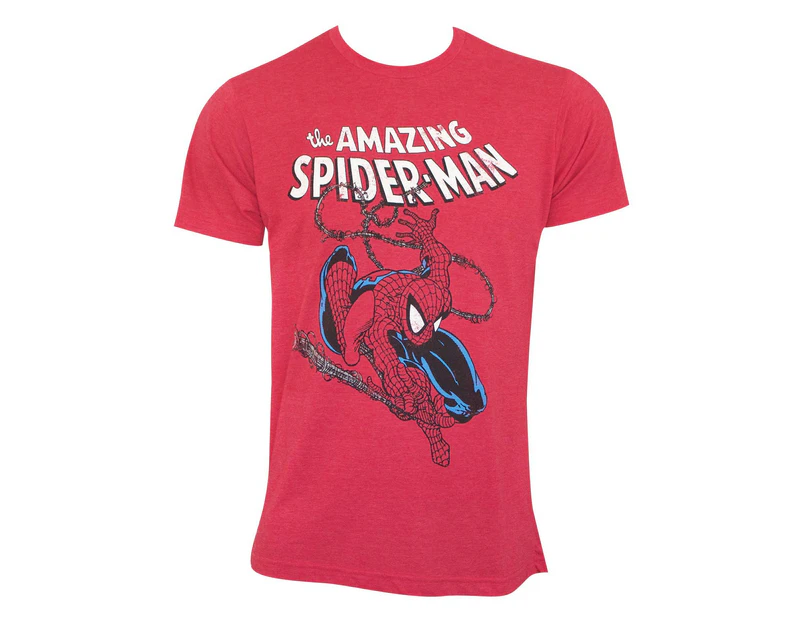 Spider-Man Swinging Men's Red T-Shirt