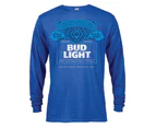 Bud Light Label Long Sleeve Men's Blue T-Shirt