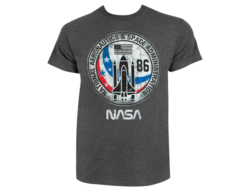 NASA Distressed Logo Men's Grey T-Shirt