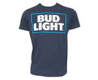 Bud Light Basic Logo Heather Navy Blue Tee Shirt