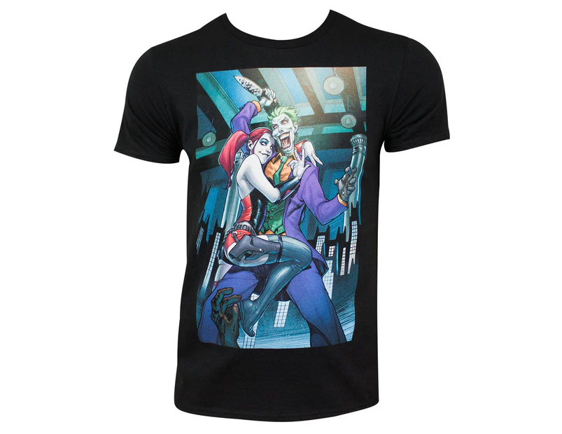 Joker & Harley Quinn Hugging Black Tee Shirt
